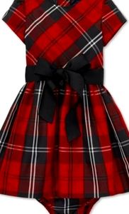 3M Ralph Lauren Infant Tartan Plaid Party Dress